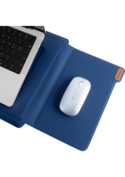 Nıllkın Versatile Plus 15.6-16.1-Inç Dizüstü Bilgisayar Kılıfı Çok Fonksiyonlu Litchi Doku Pu Deri Soğutma Standı Notebook Çantası Mouse Pad Fonksiyonlu-Mavi (Yurt Dışından)