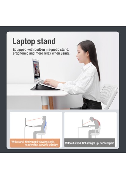 Nıllkın Versatile Plus 15.6-16.1-Inç Dizüstü Bilgisayar Kılıfı Çok Fonksiyonlu Litchi Doku Pu Deri Soğutma Standı Notebook Çantası Mouse Pad Fonksiyonlu-Gri (Yurt Dışından)