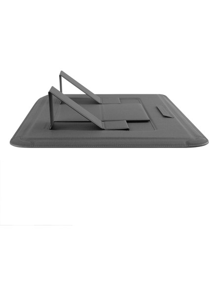 Nıllkın Versatile Plus 15.6-16.1-Inç Dizüstü Bilgisayar Kılıfı Çok Fonksiyonlu Litchi Doku Pu Deri Soğutma Standı Notebook Çantası Mouse Pad Fonksiyonlu-Gri (Yurt Dışından)