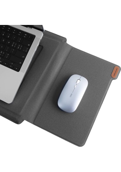 Nıllkın Versatile Plus 15.6-16.1-Inç Dizüstü Bilgisayar Kılıfı Çok Fonksiyonlu Litchi Doku Pu Deri Soğutma Standı Notebook Çantası Mouse Pad Fonksiyonlu-Gri (Yurt Dışından)