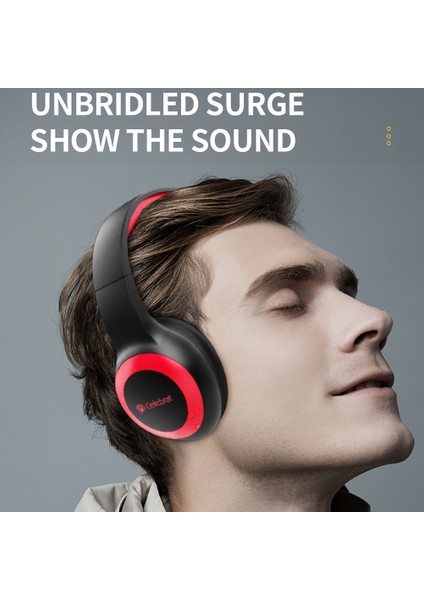 Celebrat/yıson A23 Bluetooth 5.0 Kulaklık Kablosuz Gürültü Önleyici Kulaklık Tf Kartını -Kırmızı (Yurt Dışından)