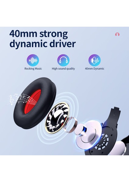 Celebrat/yıson A23 Bluetooth 5.0 Kulaklık Kablosuz Gürültü Önleyici Kulaklık Tf Kartını -Kırmızı (Yurt Dışından)