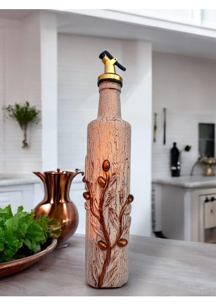 Özel Tasarım El Yapımı Rose Gold Zeytin ve Zetyindalı Detaylı Yağdanlık, Sosluk, Sirkelik