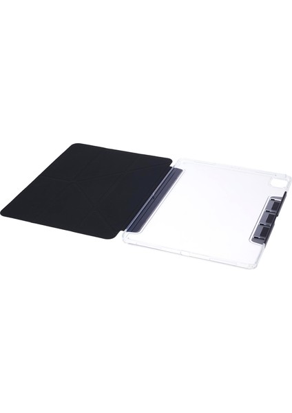 iPad Air 13(2024)/IPAD Pro 12.9(2022)/(2021)/(2020)/(2018)CASE Origami Standlı Deri Tablet Kılıfı-Siyah (Yurt Dışından)