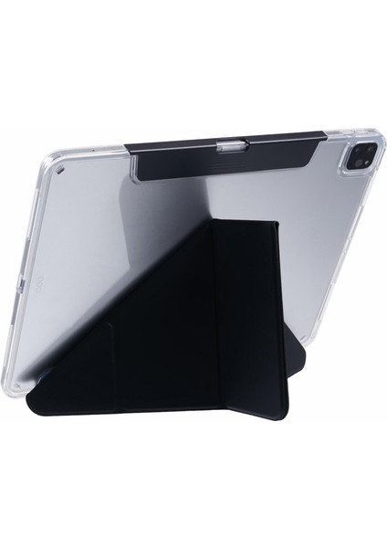 iPad Air 13(2024)/IPAD Pro 12.9(2022)/(2021)/(2020)/(2018)CASE Origami Standlı Deri Tablet Kılıfı-Siyah (Yurt Dışından)