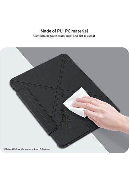 iPad Air 11(2024)/AIR(2022)/(2020)CASE Pu Deri Çok Açılı Stand Akıllı Tablet Kılıfı Kalem Tutuculu-Pembe (Yurt Dışından)