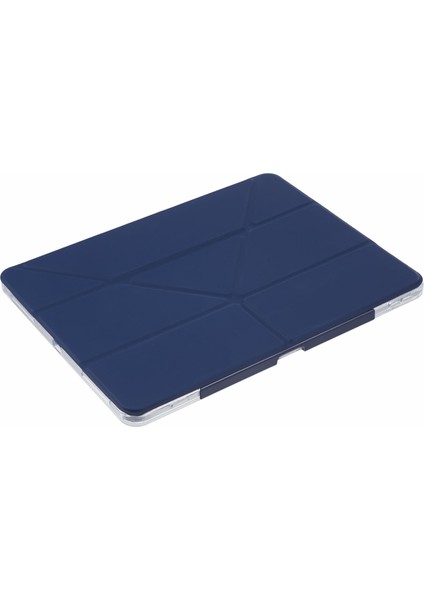 iPad Pro 13(2024) Kılıf Origami Standı Deri Akıllı Tablet Kapağı Geri Çekilebilir Kalem Yuvası-Koyu Mavi (Yurt Dışından)