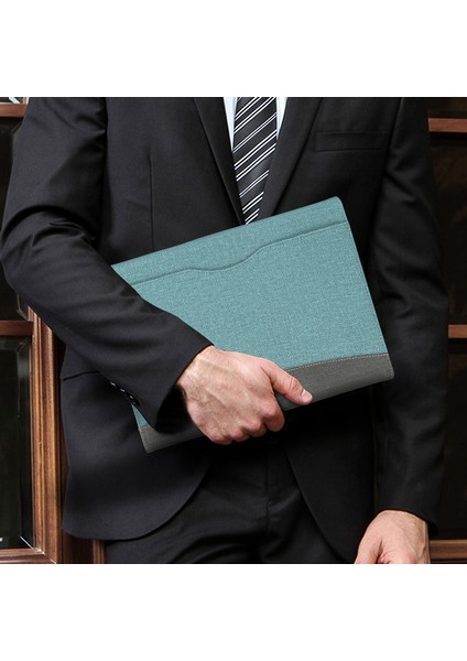 Microsoft Surface Pro 10/9/8 Kılıf Standı Cüzdan Fonksiyonlu Dizüstü Bilgisayar Deri Kapak-Gri + Mavi (Yurt Dışından)