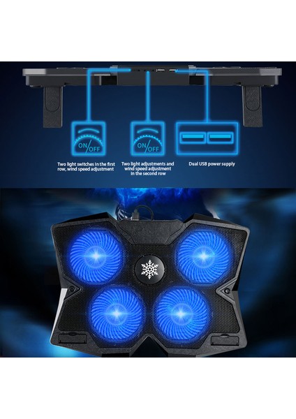 S400 Masaüstü Dizüstü Isı Dağılımı Tabanı Dilsiz 4-Fan Soğutucu Standı Dizüstü Oyun Soğutma Pedi (Yurt Dışından)