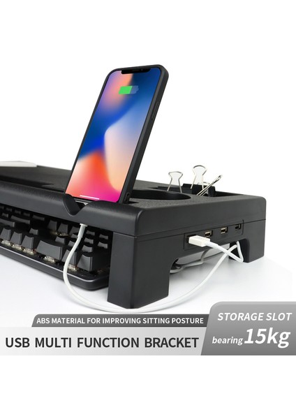 Yzh-K8 Dizüstü Bilgisayar Monitörü Yükseltici Standı, USB Hub Şarjı ve Veri Aktarımı Masa Düzenleyicisi (Yurt Dışından)