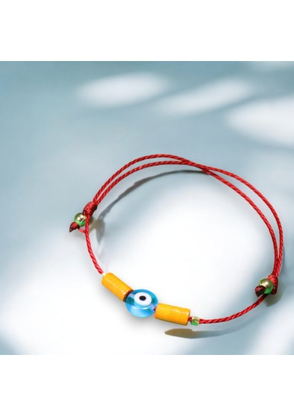 Turuncu Ahşap Boncuklu Ip Bileklik modelleri