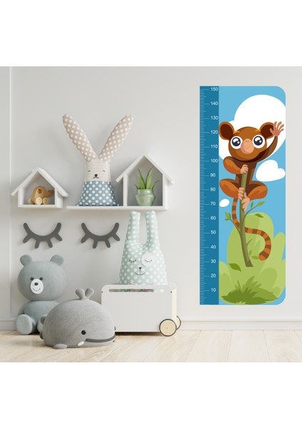 Sevimli Maymun Boy Ölçme Cetveli Çocuk Odası Duvar Sticker fiyatları