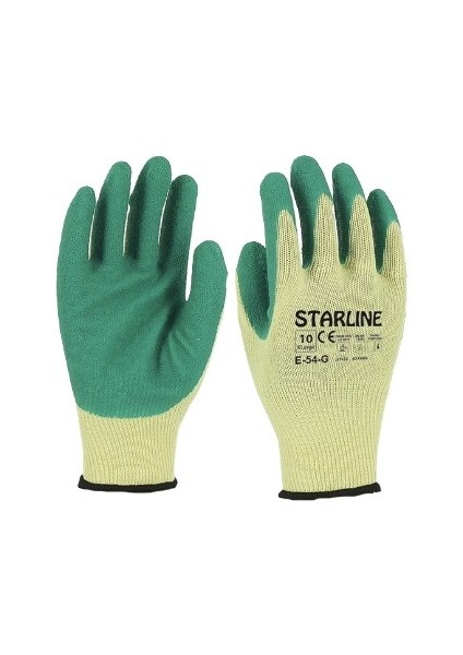 Camcı Eldiveni Lateks Starline E-54 G Yeşil Beden 9