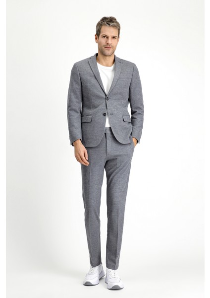 Super Slim Fit Ekstra Dar Kesim Pamuklu Örme Klasik Kumaş Pantolon