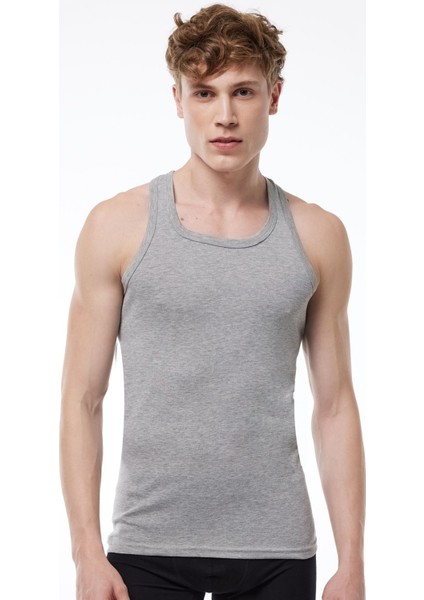 Erkek Gri 3 Lü Paket %100 Pamuk Ribana Sporcu Atleti 3M039-E fiyatları