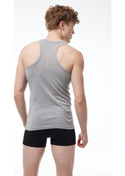 Erkek Gri 3 Lü Paket %100 Pamuk Ribana Sporcu Atleti 3M039-E fırsatları