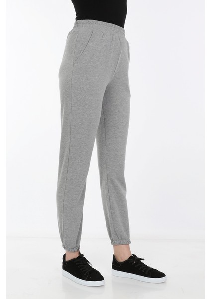 Kadın Gri Paçası Lastikli Cepli Eşofman Altı fiyatları