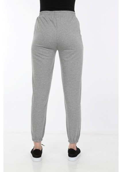 Kadın Gri Paçası Lastikli Cepli Eşofman Altı fırsatları