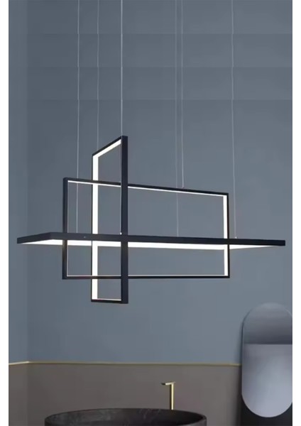 Modern, Yüksek Aydınlatmalı Sarkıt LED Avize, Kumandalı Avize, 3 Renk Aydınlatmalı, Salon Avizesi