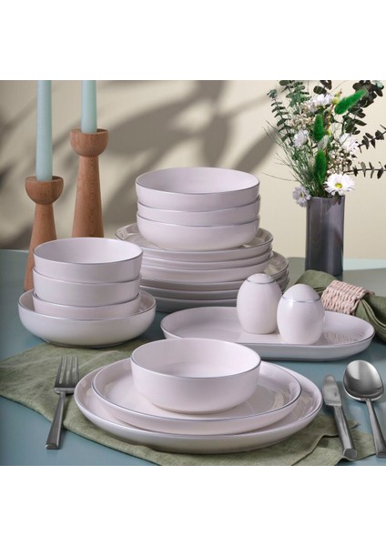 Bilbao 54 Parça 12 Kişilik Yemek Takımı Gümüş Yaldız 220