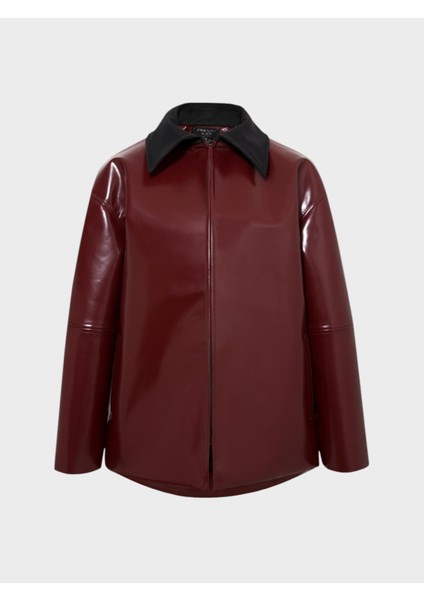 Zeytin Çekirdeği Oversize Ceket - Bordo