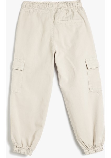 Beli Bağcıklı Kapaklı Cep Detaylı Pamuklu Jogger Pantolon fiyatları