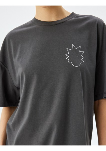 Rick And Morty Lisanslı Arkası Baskılı Oversize Tişört