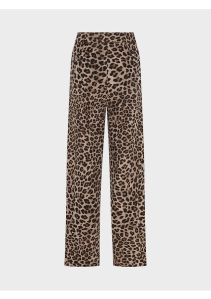 Önü Pileli Geniş Paça Pantolon - Leopar fırsatları