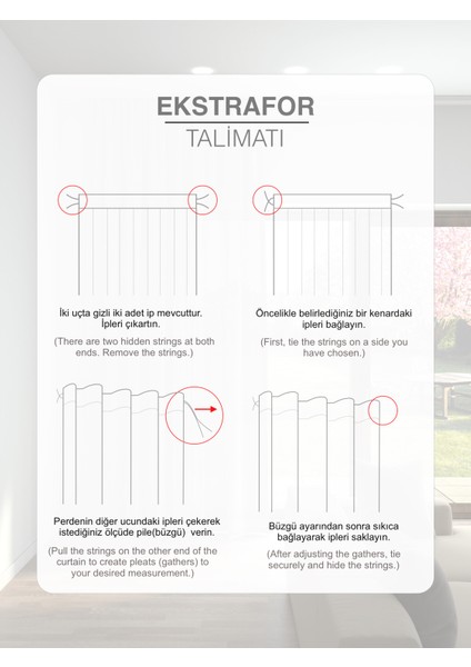 Gri Renk Keten Görünümlü Düz Tül Perde Ütü Istemez