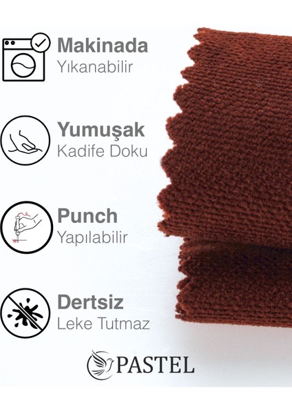 Kadife Dokulu Kiremit Renk Kırlent Yastık Kılıfı Freedom Serisi Punch Için Uygun