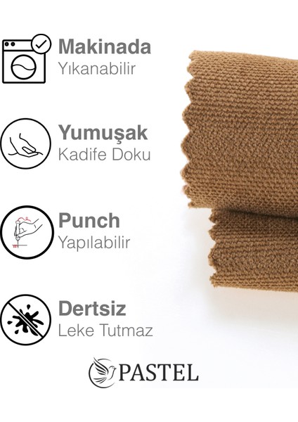 Kadife Dokulu Antik Pirinç Rengi Kırlent Yastık Kılıfı Freedom Serisi Punch Için Uygun