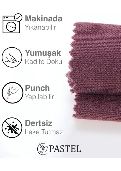 Kadife Dokulu Lavanta Pembesi Kırlent Yastık Kılıfı Freedom Serisi Punch Için Uygun