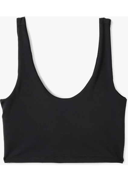 Slim Fit Kolsuz U Yaka Kaplı Sporcu Sütyeni