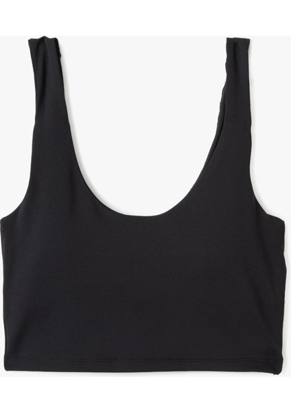 Slim Fit Kolsuz U Yaka Kaplı Sporcu Sütyeni