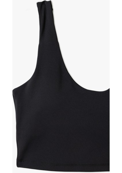 Slim Fit Kolsuz U Yaka Kaplı Sporcu Sütyeni