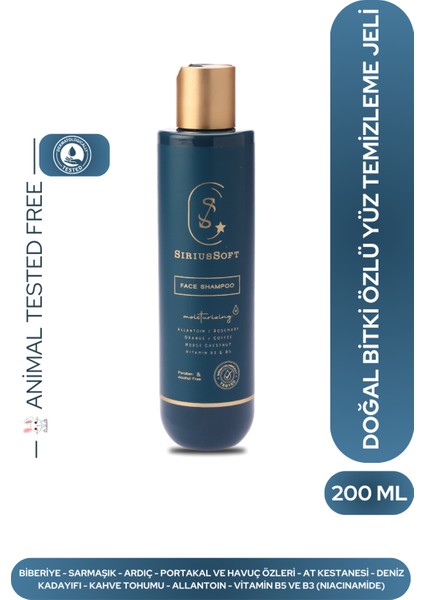 Yoğun Nemlendirici Yüz Temizleme Yıkama Şampuanı / Yüz Temizleme Yıkama Jeli 200 ml