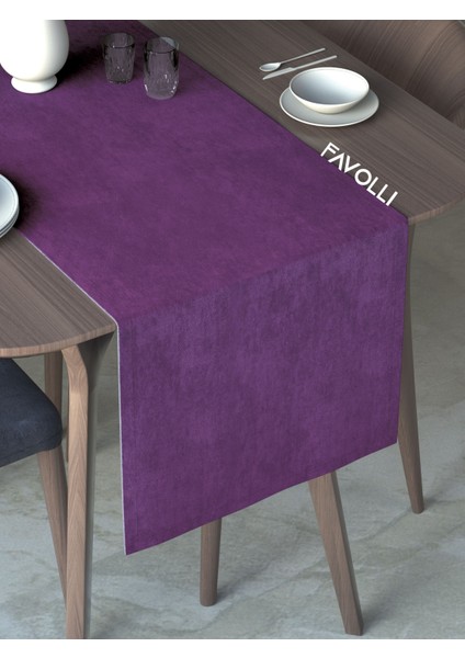 Menekşe Moru Rengi Kadife Dokulu Runner Dream Series 40 x 140
