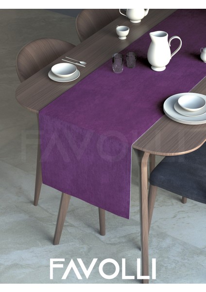 Menekşe Moru Rengi Kadife Dokulu Runner Dream Series 40 x 140 fiyatları