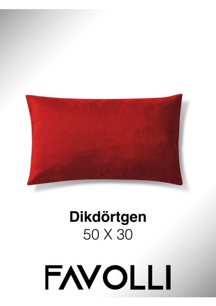 Kadife Dokulu Metalik Kırmızı Kırlent Kılıfı Dream Serisi Punch Için Uygun Gizli FERMUAR50 x 30 cm