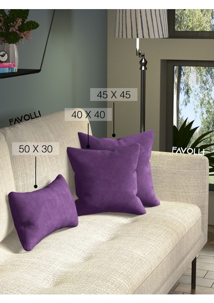 Kadife Dokulu Erik Moru Kırlent Kılıfı Dream Serisi Punch Için Uygun Gizli FERMUAR50 x 30 cm