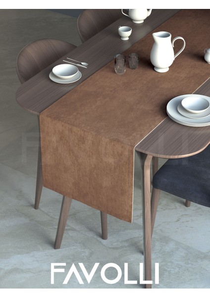 Kahverengi Kadife Dokulu Runner Dream Series 40 x 140 fiyatları