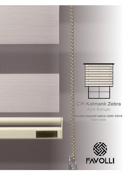 Krem Renk Eco Bambu Stor Zebra Perde A+ Kalite , Dayanıklı Alüminyum Kasa