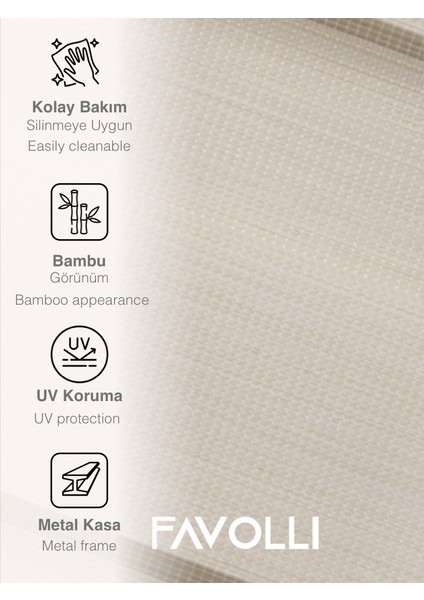 Krem Renk Eco Bambu Stor Zebra Perde A+ Kalite , Dayanıklı Alüminyum Kasa