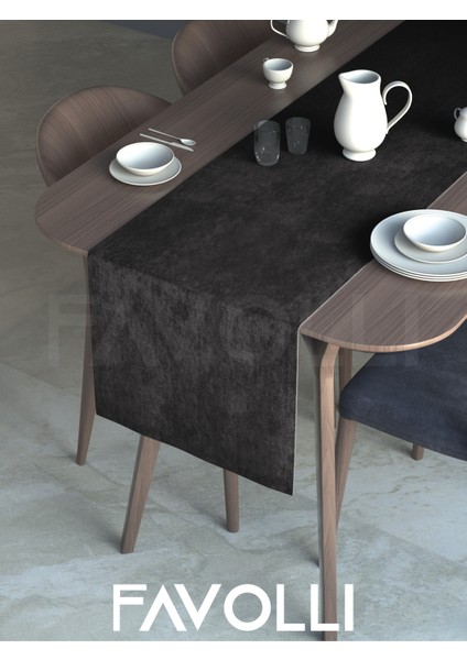 Gri Renk Kadife Dokulu Runner Dream Series 40 x 140 fiyatları