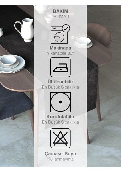 Gri Renk Kadife Dokulu Runner Dream Series 40 x 140 fırsatları