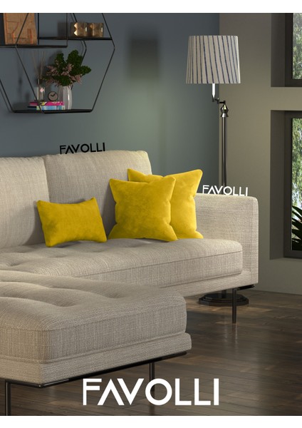 Kadife Dokulu Hint Sarısı Kırlent Kılıfı Dream Serisi Punch Için Uygun Gizli FERMUAR40 x 40 cm