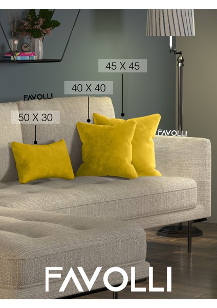 Kadife Dokulu Hint Sarısı Kırlent Kılıfı Dream Serisi Punch Için Uygun Gizli FERMUAR40 x 40 cm