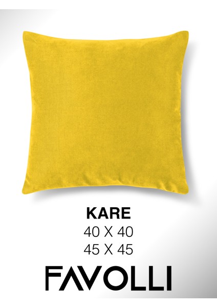 Kadife Dokulu Hint Sarısı Kırlent Kılıfı Dream Serisi Punch Için Uygun Gizli FERMUAR40 x 40 cm