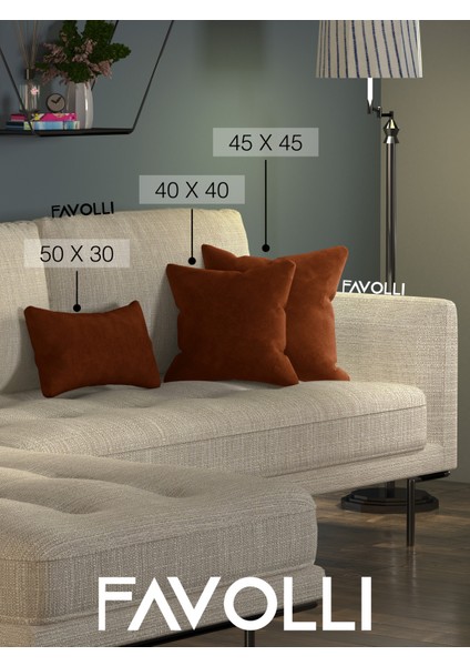 Kadife Dokulu Kiremit Rengi Kırlent Kılıfı Dream Serisi Punch Için Uygun Gizli FERMUAR50 x 30 cm
