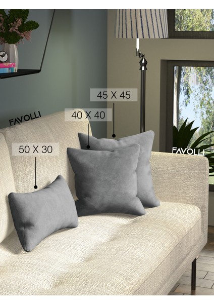 Kadife Dokulu Metalik Gümüş Kırlent Kılıfı Dream Serisi Punch Için Uygun Gizli FERMUAR50 x 30 cm